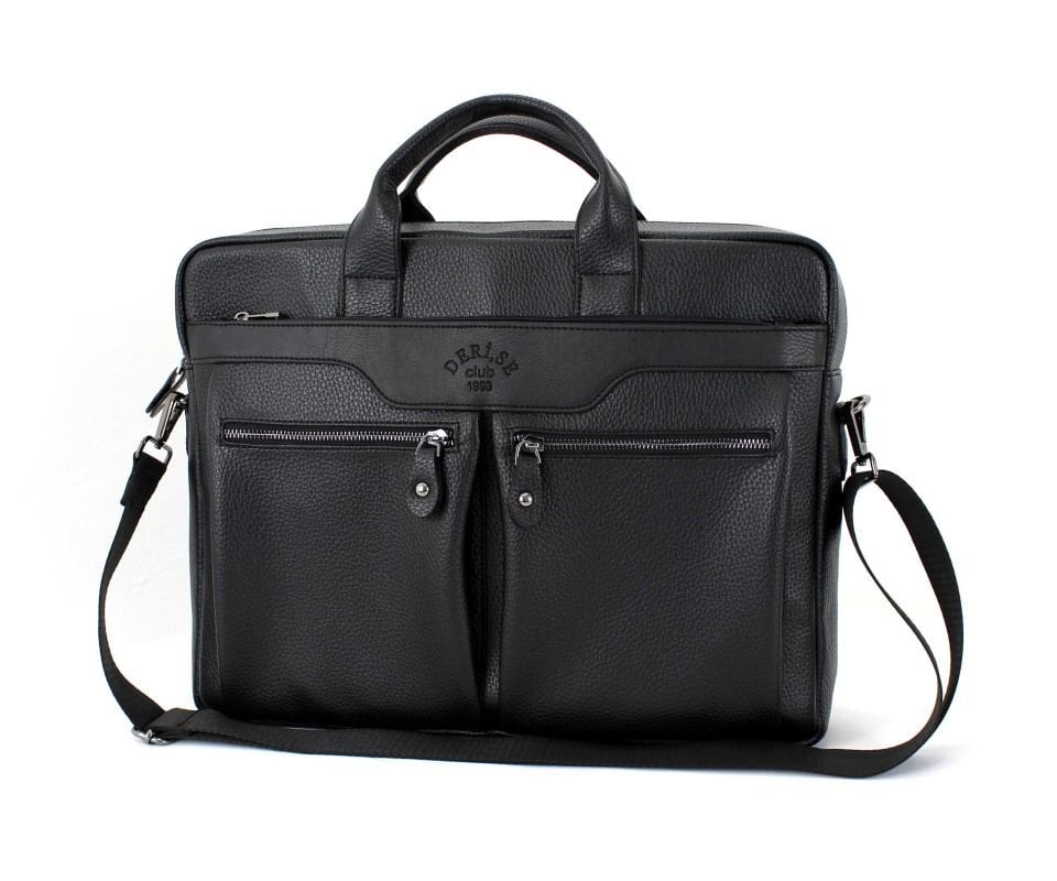 Unisex Siyah renk Çok Bölmeli Omuz Askılı 15.6 Inç Evrak Ve Laptop Çantası