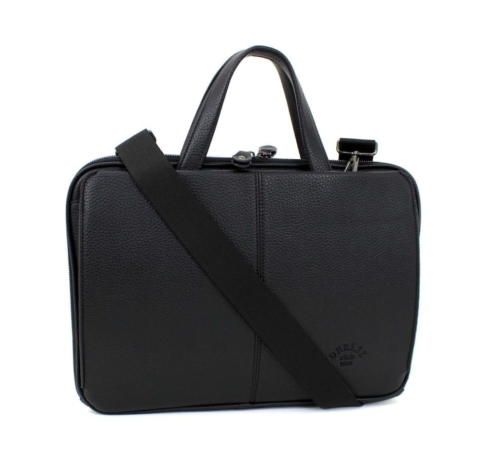 Unisex Çok Bölmeli Evrak ve Laptop Çantası Siyah