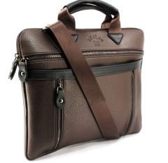 Unisex Evrak ve Laptop Çantası - Kahverengi/Siyah