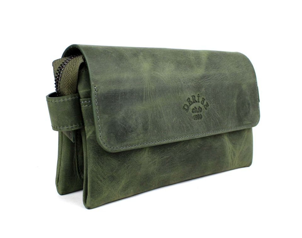Unisex Lüks Kapaklı Hakiki Deri Portföy Clutch Çanta El Çantası