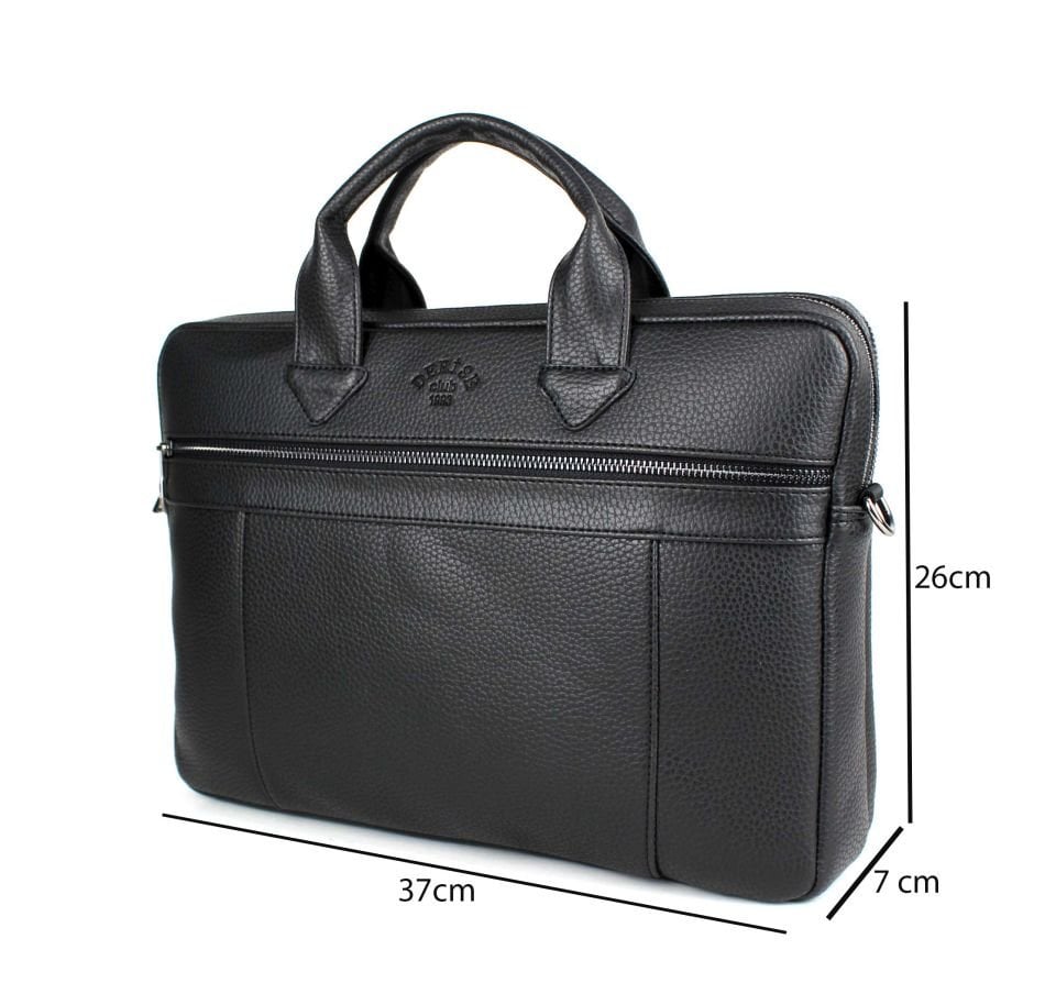 Unisex Siyah Çok Bölmeli 14 İnç Evrak ve Laptop Çantası