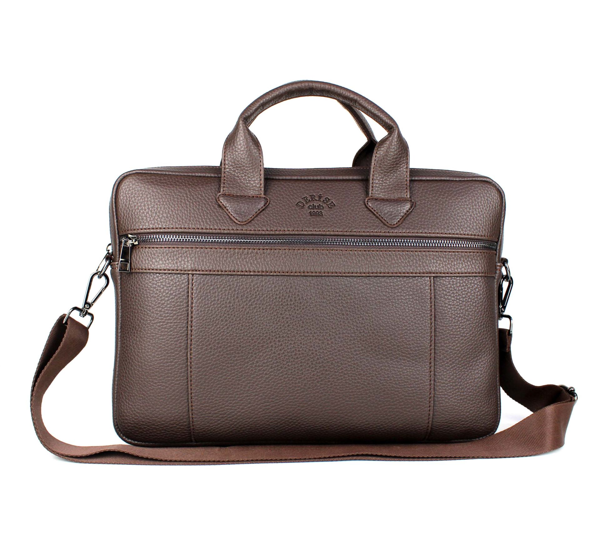 Unisex Kahverengi Çok Bölmeli 14 inç Evrak Ve Laptop Çantası