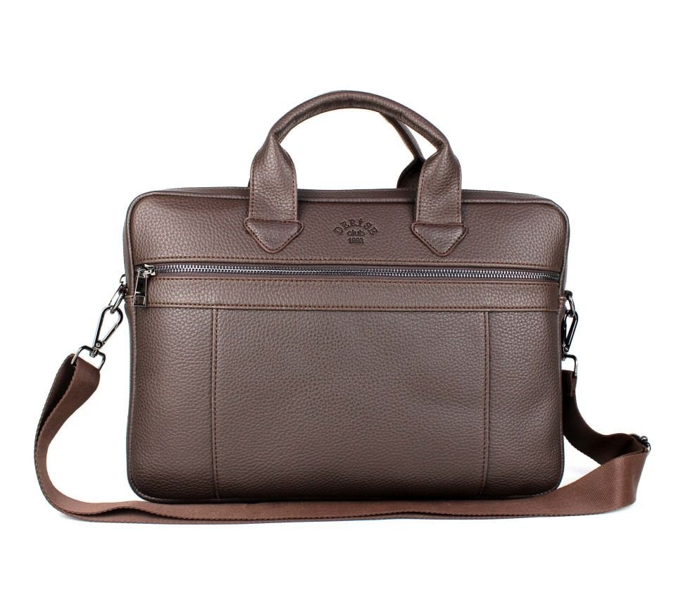Unisex Kahverengi Çok Bölmeli 14 inç Evrak Ve Laptop Çantası