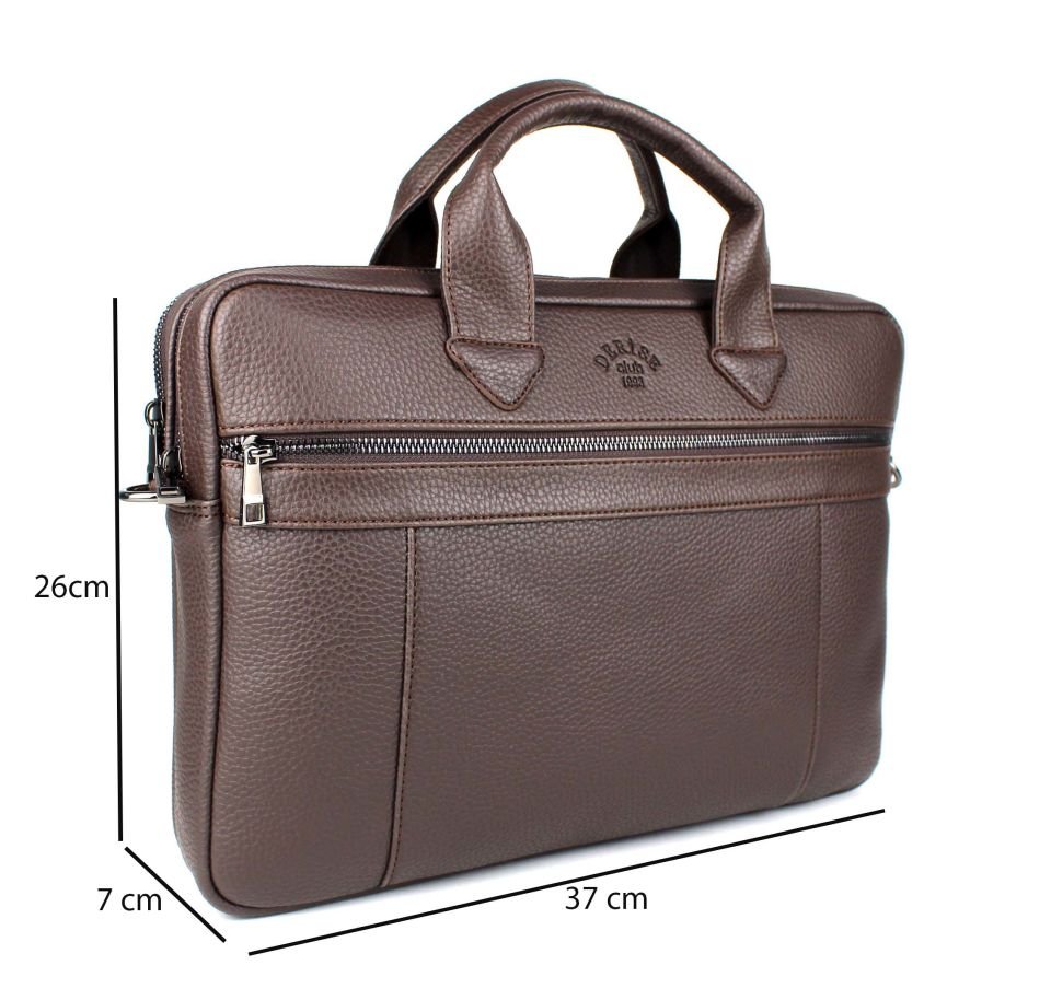 Unisex Kahverengi Çok Bölmeli 14 inç Evrak Ve Laptop Çantası
