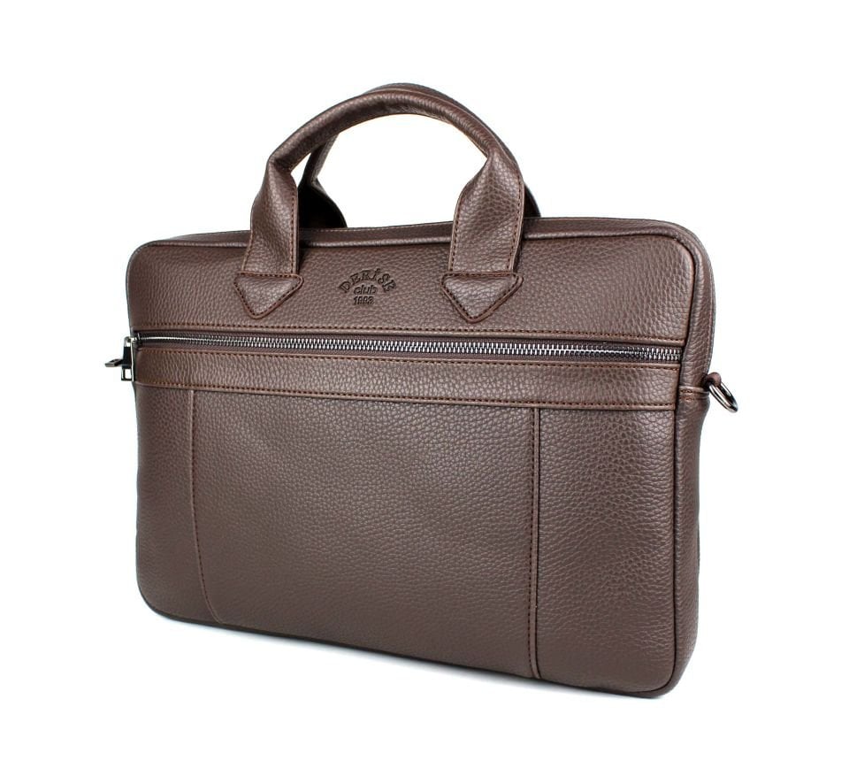 Unisex Kahverengi Çok Bölmeli 14 inç Evrak Ve Laptop Çantası
