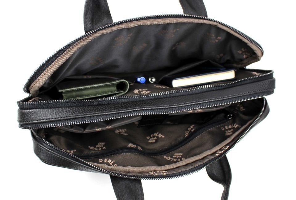 Unisex Kahverengi Çok Bölmeli 14 inç Evrak Ve Laptop Çantası