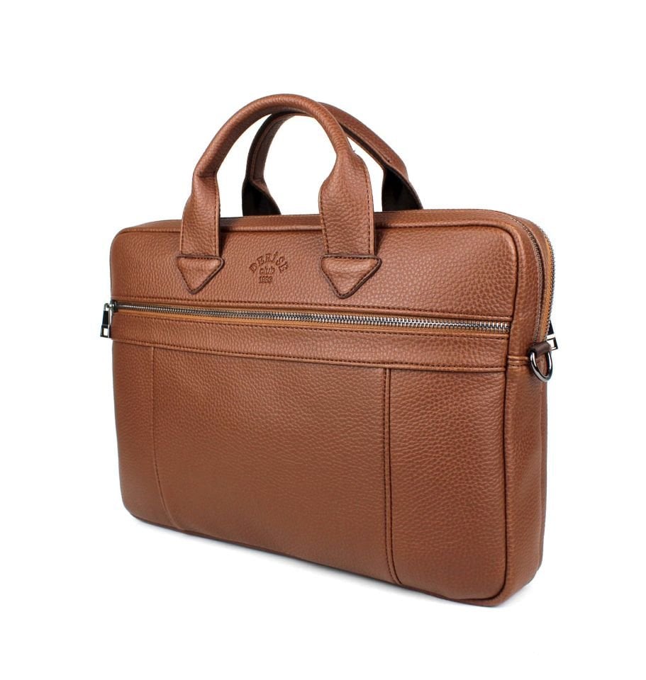 Unisex Taba Çok Bölmeli 14 inç Evrak Ve Laptop Çantası