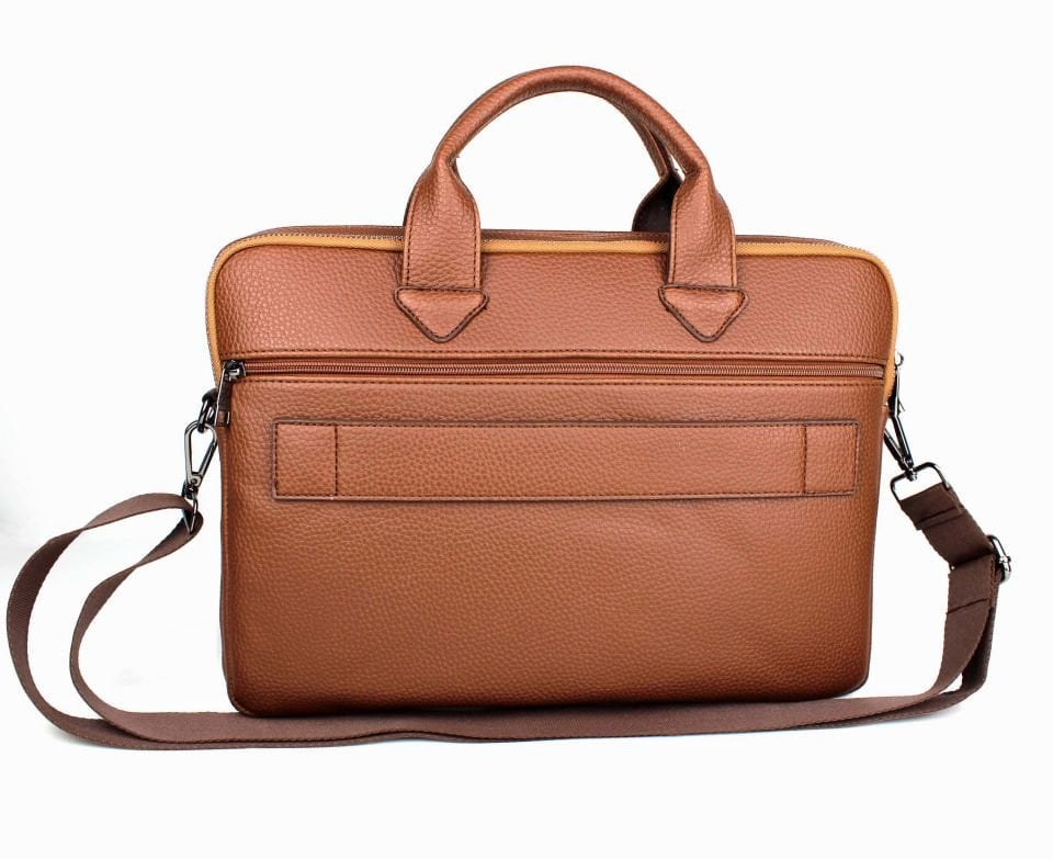Unisex Taba Çok Bölmeli 14 inç Evrak Ve Laptop Çantası